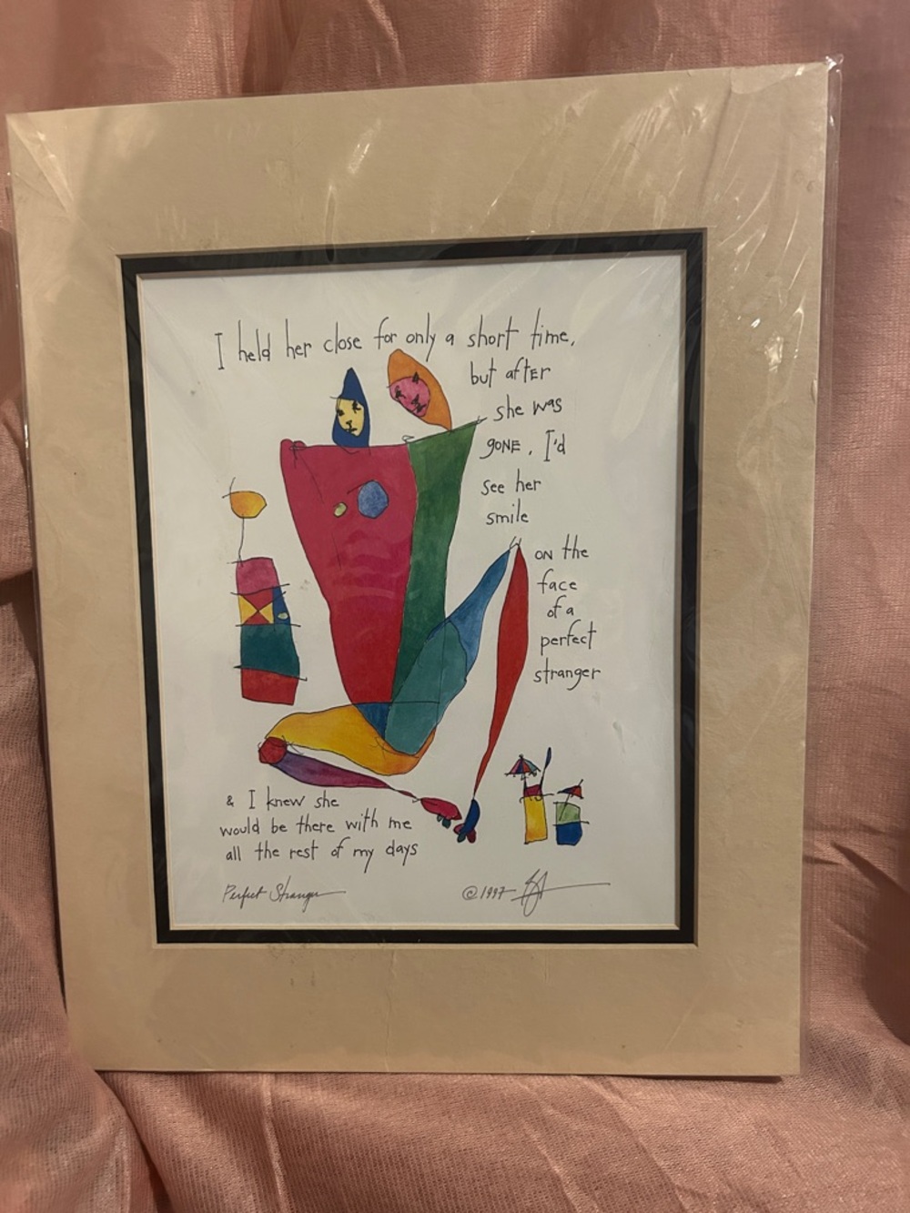 Story people print. Handmade Colorful Abstract Home Art Print - Multicolor